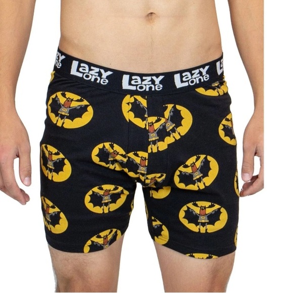 NWTS Lazy One Mens Black and Yellow BatMoose Boxer Briefs - Picture 1 of 12